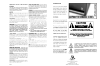 Acoustic Research ARPR-808 - Owners Manual